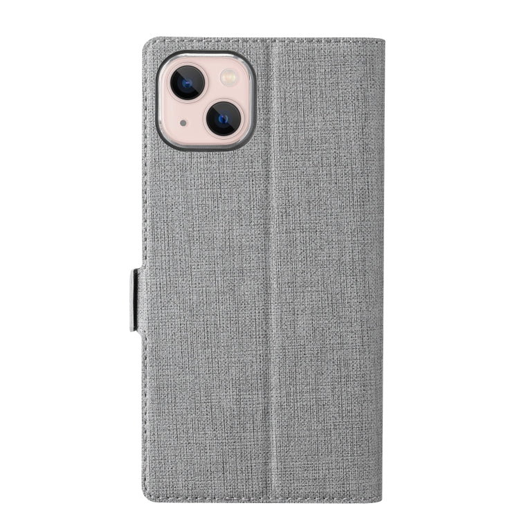 For iPhone 14 Plus ViLi K Series Dual-side Buckle Magsafe Leather Phone Case(Grey) - iPhone 14 Plus Cases by ViLi | Online Shopping UK | buy2fix