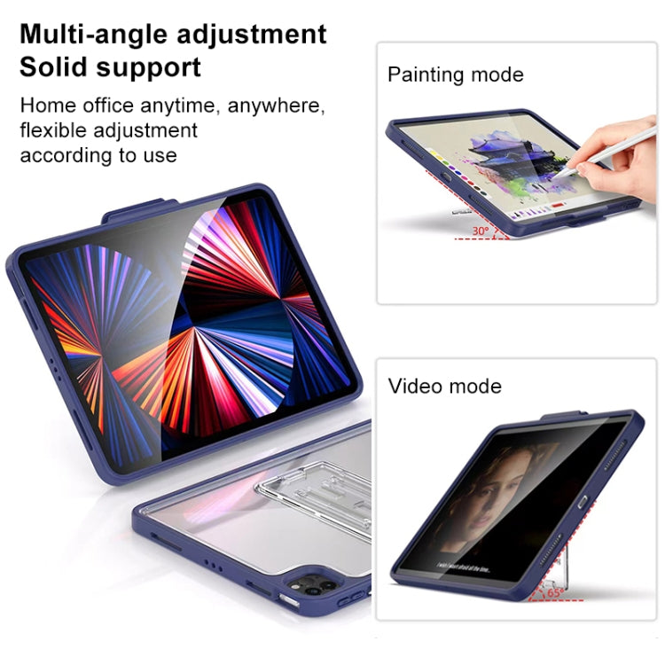 Mutural Transparent Holder Tablet Case For iPad Air 2022/ 2020 10.9(Navy Blue) - iPad Air (2022) / (2020) 10.9 Cases by Mutural | Online Shopping UK | buy2fix