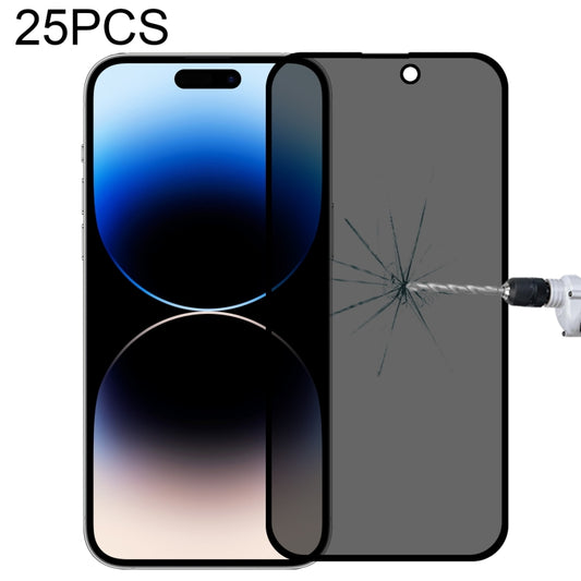 For iPhone 14 Pro 25pcs Anti-peeping Plasma Oil Coated High Aluminum Wear-resistant Tempered Glass Film - iPhone 14 Pro Tempered Glass by buy2fix | Online Shopping UK | buy2fix