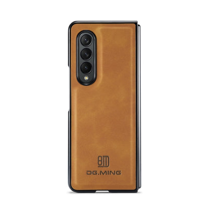 For Samsung Galaxy Z Fold3 5G DG.MING M2 Series 3-Fold Multi Card Bag Phone Case(Brown) - Galaxy Phone Cases by DG.MING | Online Shopping UK | buy2fix