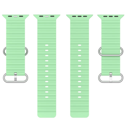 Ocean Silicone Watch Band for Apple Watch Series 8&7 41mm / SE 2&6&SE&5&4 40mm / 3&2&1 38mm (Pistachio Green) - Watch Bands by buy2fix | Online Shopping UK | buy2fix