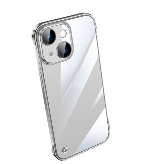 For iPhone 14 Plus Electroplating Frameless Clear PC Phone Case(Silver) - iPhone 14 Plus Cases by buy2fix | Online Shopping UK | buy2fix