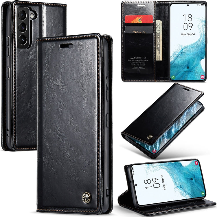 For Samsung Galaxy S22+ 5G CaseMe 003 Crazy Horse Texture Leather Phone Case(Black) - Galaxy S22+ 5G Cases by CaseMe | Online Shopping UK | buy2fix