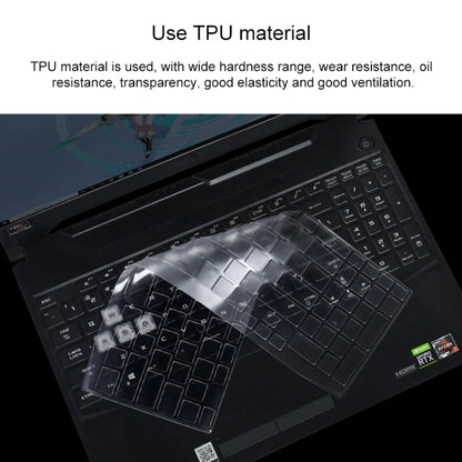 For Asus FA506IU 15.6 inch Transparent and Dustproof TPU Laptop Keyboard Protective Film - Keyboard Protector by buy2fix | Online Shopping UK | buy2fix