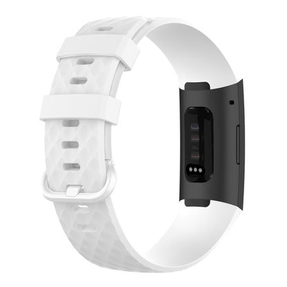Color Buckle TPU Wrist Strap Watch Band for Fitbit Charge 4 / Charge 3 / Charge 3 SE, Size: L(White) - Watch Bands by buy2fix | Online Shopping UK | buy2fix