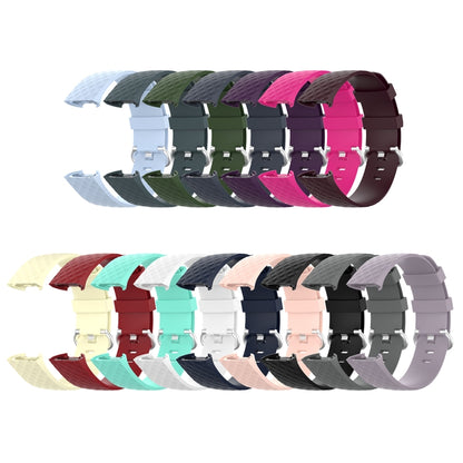 18mm Silver Color Buckle TPU Wrist Strap Watch Band for Fitbit Charge 4 / Charge 3 / Charge 3 SE, Size: L(Light Pink) - Watch Bands by buy2fix | Online Shopping UK | buy2fix