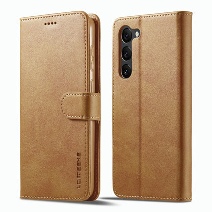 For Samsung Galaxy S23+ 5G LC.IMEEKE Calf Texture Horizontal Flip Leather Phone Case(Brown) - Galaxy S23+ 5G Cases by LC.IMEEKE | Online Shopping UK | buy2fix