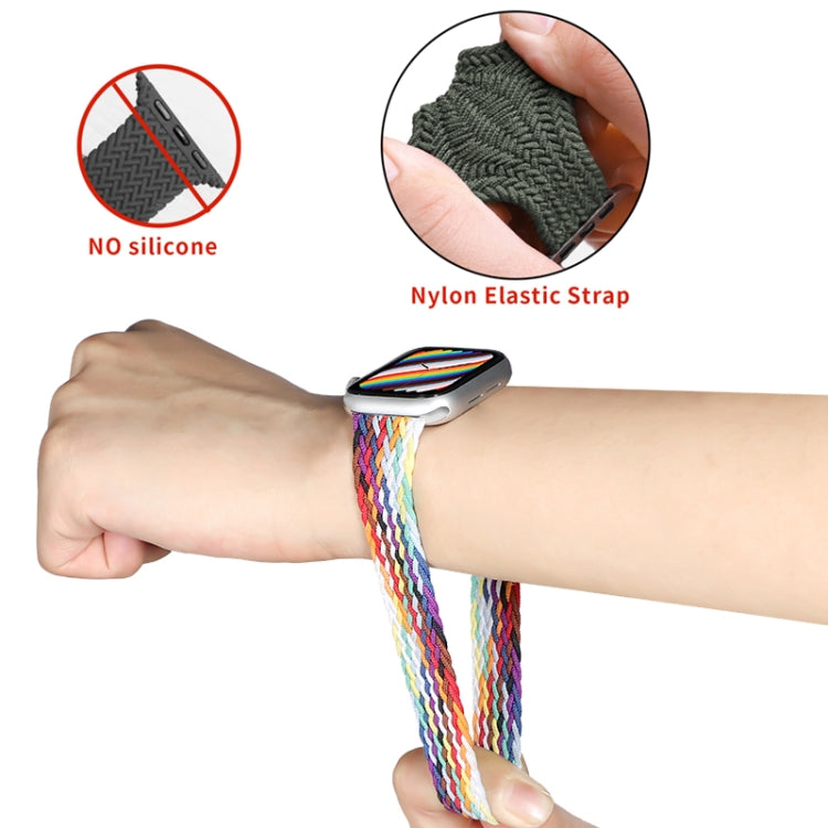 Nylon Single-turn Braided Watch Band For Apple Watch Ultra 49mm / Series 8&7 45mm / SE 2&6&SE&5&4 44mm / 3&2&1 42mm, Length:135mm(Light Purple) - Watch Bands by buy2fix | Online Shopping UK | buy2fix