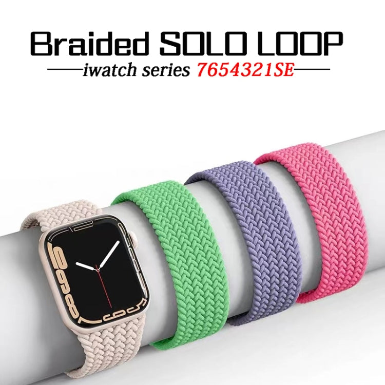 Nylon Single-turn Braided Watch Band For Apple Watch Ultra 49mm&Watch Ultra 2 49mm / Series 9&8&7 45mm / SE 3&SE 2&6&SE&5&4 44mm / 3&2&1 42mm, Length:145mm (Rainbow) - Watch Bands by buy2fix | Online Shopping UK | buy2fix