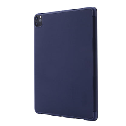 Skin Feel Pen Holder Tri-fold Tablet Leather Case For iPad Air 13 2024 / iPad Pro 12.9 2022 / 2021 / 2020 / 2018(Dark Blue) - iPad Pro 12.9 (2022/2021) Cases by buy2fix | Online Shopping UK | buy2fix