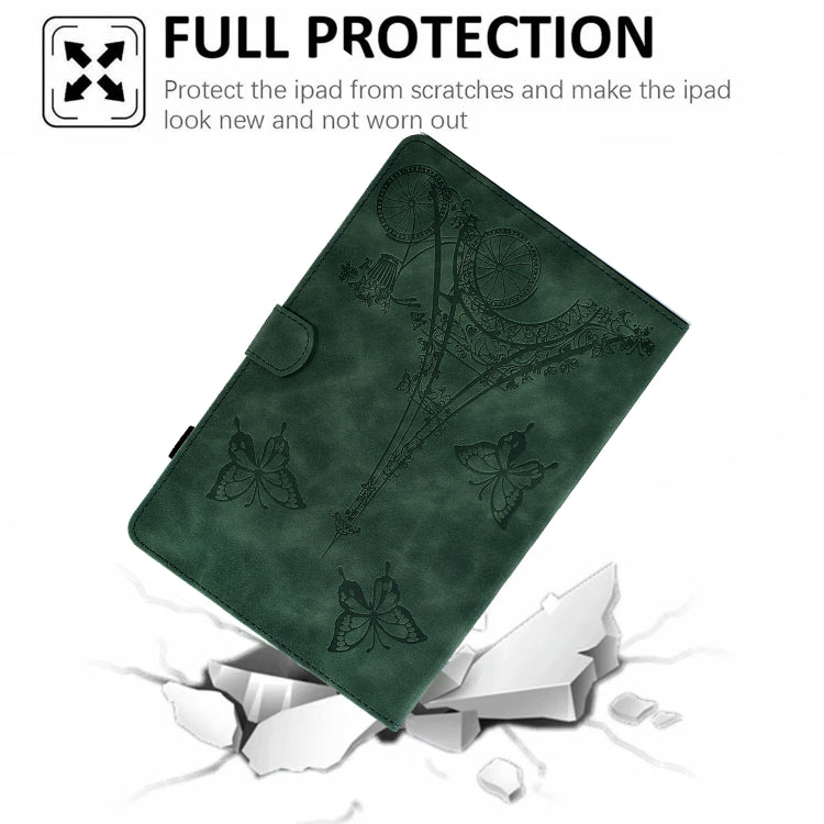 For Samsung Galaxy Tab A 8.0 T350 Tower Embossed Leather Smart Tablet Case(Green) - Other Galaxy Tab PC by buy2fix | Online Shopping UK | buy2fix