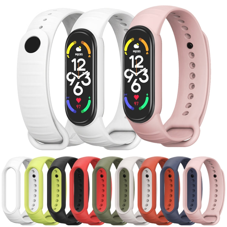 For Xiaomi Mi Band 7 / 6 / 5 MIJOBS Ripple Texture TPU Watch Band(Pink) - Watch Bands by MIJOBS | Online Shopping UK | buy2fix