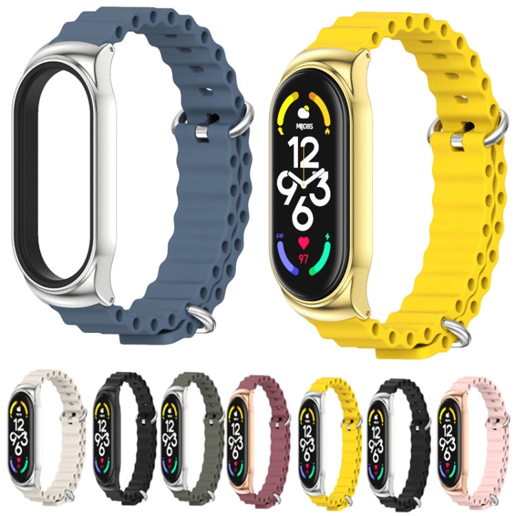 For Xiaomi Mi Band 6 / 5 / 4 / 3 MIJOBS CS Marine Silicone Breathable Watch Band(Yellow Gold) - Watch Bands by MIJOBS | Online Shopping UK | buy2fix