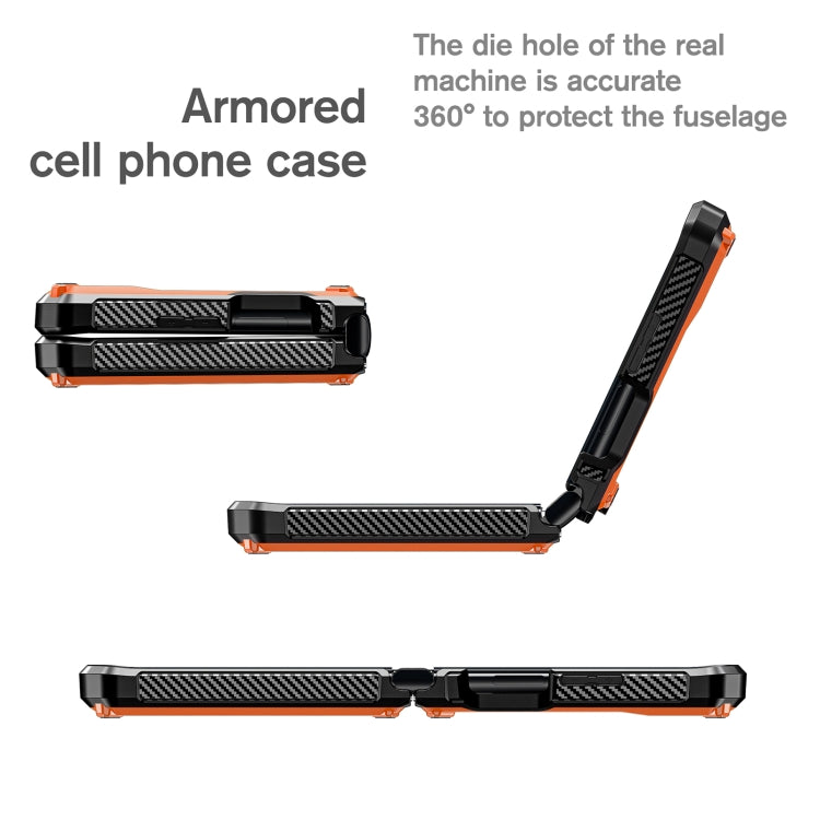 For Motorola Razr 2022 All-inclusive Shockproof Folding Phone Case(Orange) - Motorola Cases by buy2fix | Online Shopping UK | buy2fix