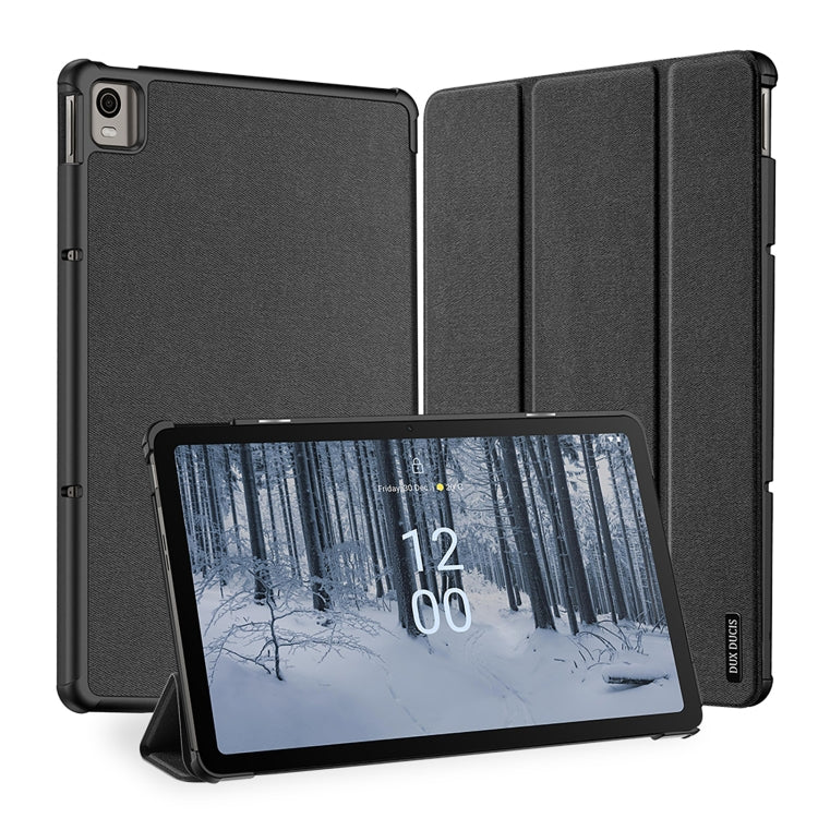 For Nokia T21 DUX DUCIS Domo Series Magnetic Flip Leather Tablet Case(Black) - Nokia by DUX DUCIS | Online Shopping UK | buy2fix