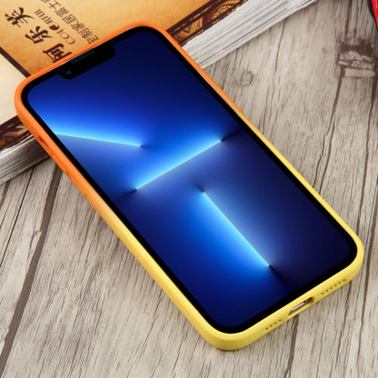 For iPhone 13 Pro Liquid TPU Silicone Gradient MagSafe Phone Case(Orange Yellow) - iPhone 13 Pro Cases by buy2fix | Online Shopping UK | buy2fix