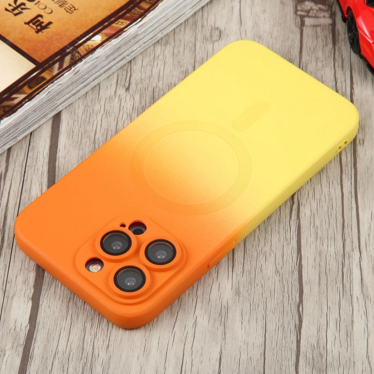 For iPhone 13 Pro Liquid TPU Silicone Gradient MagSafe Phone Case(Orange Yellow) - iPhone 13 Pro Cases by buy2fix | Online Shopping UK | buy2fix