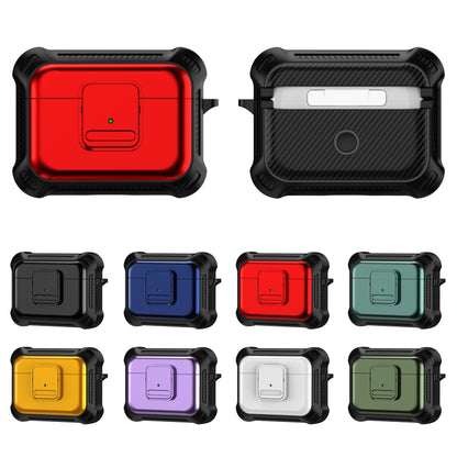 For AirPods Pro 2 TPU + PC Shockproof Earphone Protective Case with Switch(Red) - For AirPods Pro 2 by buy2fix | Online Shopping UK | buy2fix