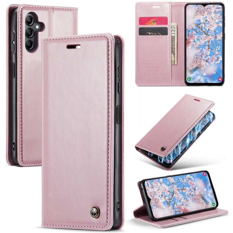 For Samsung Galaxy A14 5G CaseMe 003 Crazy Horse Texture Leather Phone Case(Rose Gold) - Galaxy Phone Cases by CaseMe | Online Shopping UK | buy2fix