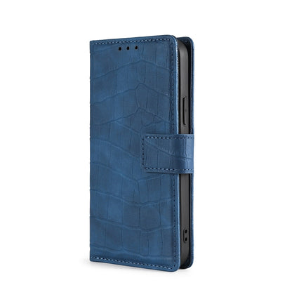 For OnePlus 11 Skin Feel Crocodile Magnetic Clasp Leather Phone Case(Blue) - OnePlus Cases by buy2fix | Online Shopping UK | buy2fix