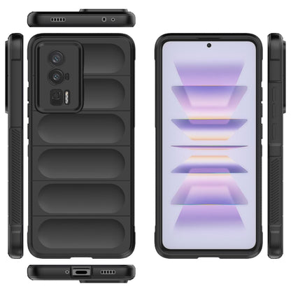 For Xiaomi Redmi K60 Magic Shield TPU + Flannel Phone Case(Black) - Xiaomi Cases by buy2fix | Online Shopping UK | buy2fix