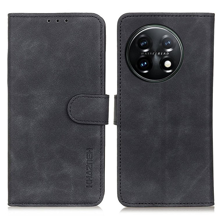 For OnePlus 11 5G KHAZNEH Retro Texture Flip Leather Phone Case(Black) - OnePlus Cases by buy2fix | Online Shopping UK | buy2fix