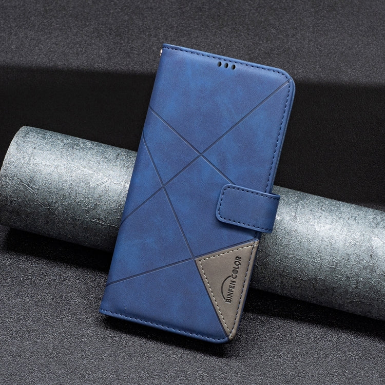 For Xiaomi Redmi K70 / K70 Pro Magnetic Buckle Rhombus Texture Leather Phone Case(Blue) - K70 Pro Cases by buy2fix | Online Shopping UK | buy2fix