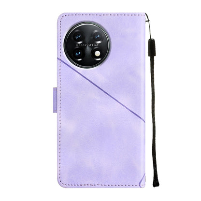 For OnePlus 11 Skin-feel Embossed Leather Phone Case(Light Purple) - OnePlus Cases by buy2fix | Online Shopping UK | buy2fix