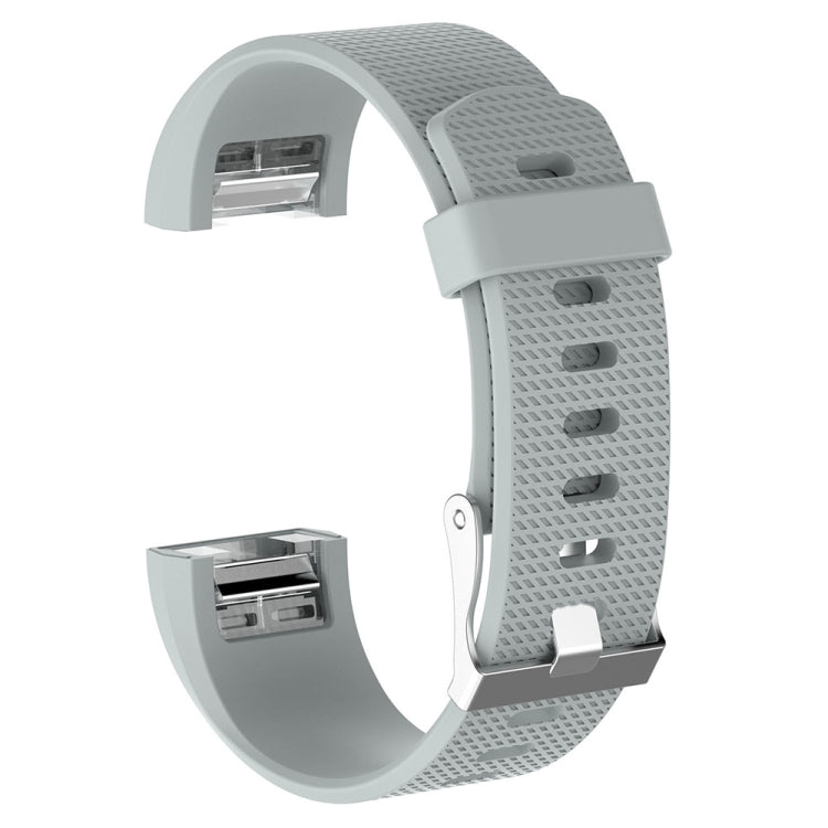 For Fitbit Charge 2 Common Texture Silicone  Watch Band with Buckle, Size:S(Light Grey) - Watch Bands by buy2fix | Online Shopping UK | buy2fix