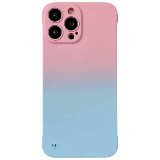 For iPhone 13 Frameless Skin Feel Gradient Phone Case(Pink + Light Blue) - iPhone 13 Cases by buy2fix | Online Shopping UK | buy2fix