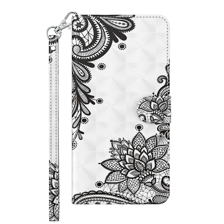 For OnePlus 11 3D Painting Pattern TPU + PU Leather Phone Case(Diagonal Black Flower) - OnePlus Cases by buy2fix | Online Shopping UK | buy2fix