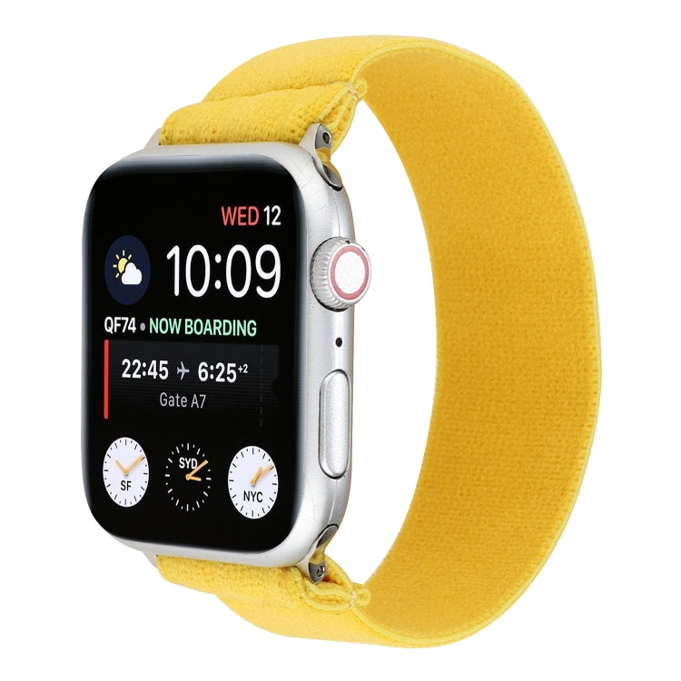 Elastic Nylon Braid Watch Band For Apple Watch Ultra 49mm&Watch Ultra 2 49mm / Series 9&8&7 45mm / SE 3&SE 2&6&SE&5&4 44mm / 3&2&1 42mm(Yellow) - Watch Bands by buy2fix | Online Shopping UK | buy2fix