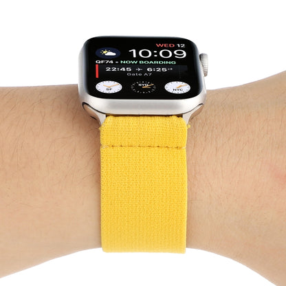 Elastic Nylon Braid Watch Band For Apple Watch Ultra 49mm&Watch Ultra 2 49mm / Series 9&8&7 45mm / SE 3&SE 2&6&SE&5&4 44mm / 3&2&1 42mm(Yellow) - Watch Bands by buy2fix | Online Shopping UK | buy2fix