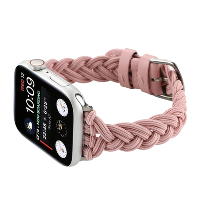 Single Elastic Nylon Braid Watch Band For Apple Watch Ultra 49mm&Watch Ultra 2 49mm / Series 9&8&7 45mm / SE 3&SE 2&6&SE&5&4 44mm / 3&2&1 42mm(Pink) - Watch Bands by buy2fix | Online Shopping UK | buy2fix