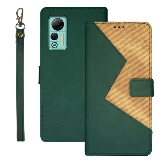 For Ulefone Note 14 idewei Two-color Splicing Leather Phone Case(Green) - Ulefone Cases by idewei | Online Shopping UK | buy2fix
