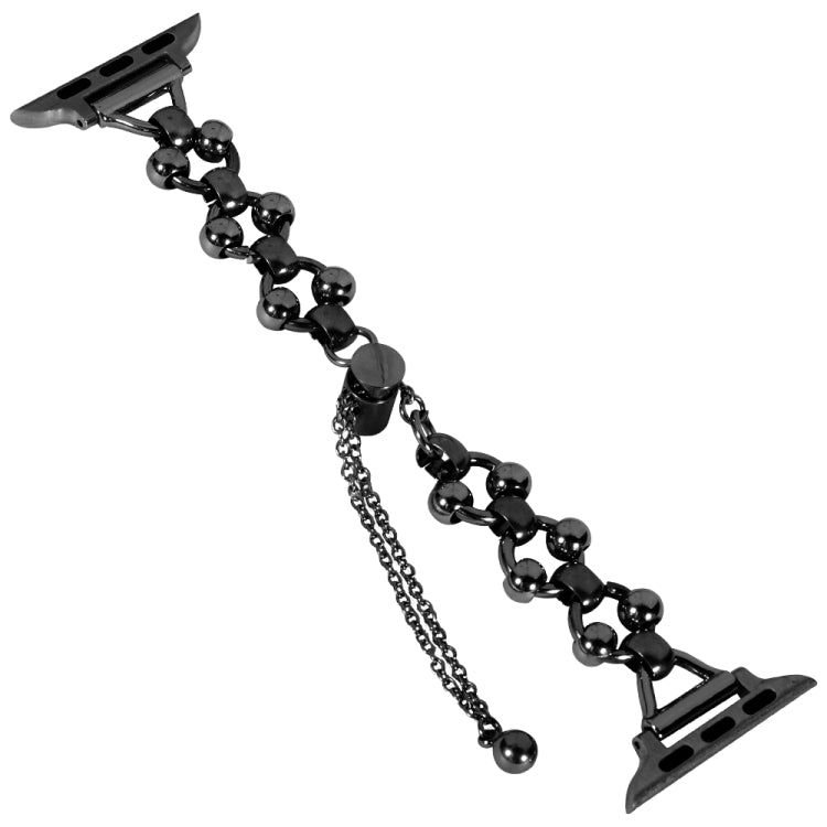 Steel Ball Chain Watch Band For Apple Watch Ultra 49mm&Watch Ultra 2 49mm / Series 9&8&7 45mm / SE 3&SE 2&6&SE&5&4 44mm / 3&2&1 42mm (Black) - Watch Bands by buy2fix | Online Shopping UK | buy2fix