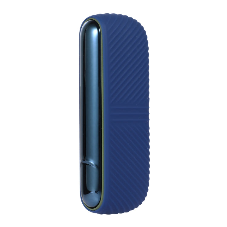 For IQOS ILUMA Silicone Electronic Cigarette Case Charging Compartment With Side Cover(Navy Blue) - E Cigarette Accessories by buy2fix | Online Shopping UK | buy2fix