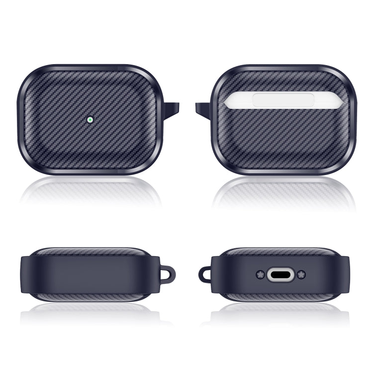 For AirPods Pro Photo Frame Carbon Fiber Series Earphone Case(Dark Blue) - For AirPods Pro by buy2fix | Online Shopping UK | buy2fix