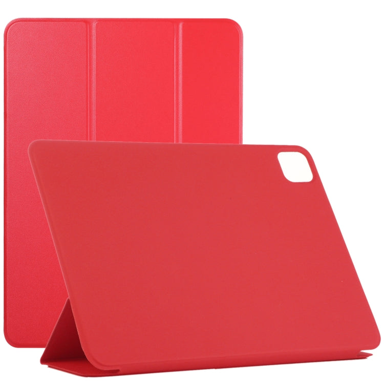 For iPad Air 13 2024 / Pro 12.9 2020 Non-buckle Double-sided Magnetic Flip Leather Tablet Case With Holder & Sleep / Wake-up Function(Red) - iPad Pro 12.9 (2020) Cases by buy2fix | Online Shopping UK | buy2fix