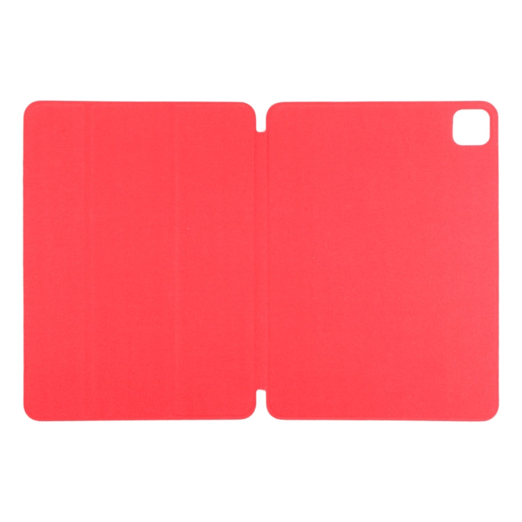 For iPad Air 13 2024 / Pro 12.9 2020 Non-buckle Double-sided Magnetic Flip Leather Tablet Case With Holder & Sleep / Wake-up Function(Red) - iPad Pro 12.9 (2020) Cases by buy2fix | Online Shopping UK | buy2fix