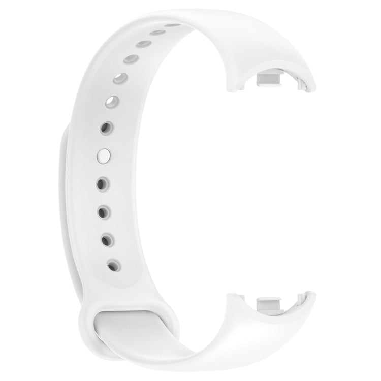 For Xiaomi Mi Band 8 Solid Color Silicone Plug Replacement Watch Band(White) - Watch Bands by buy2fix | Online Shopping UK | buy2fix
