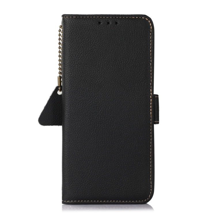 For Xiaomi Redmi K70 Side-Magnetic TJ Genuine Leather RFID Phone Case(Black) - K70 Cases by buy2fix | Online Shopping UK | buy2fix