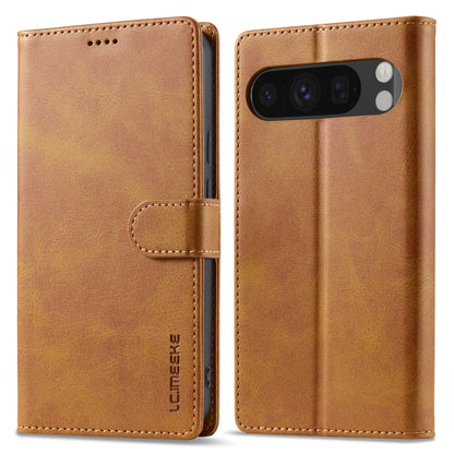 For Google Pixel 9 Pro XL LC.IMEEKE Calf Texture Flip Leather Phone Case(Yellow) - Google Cases by LC.IMEEKE | Online Shopping UK | buy2fix