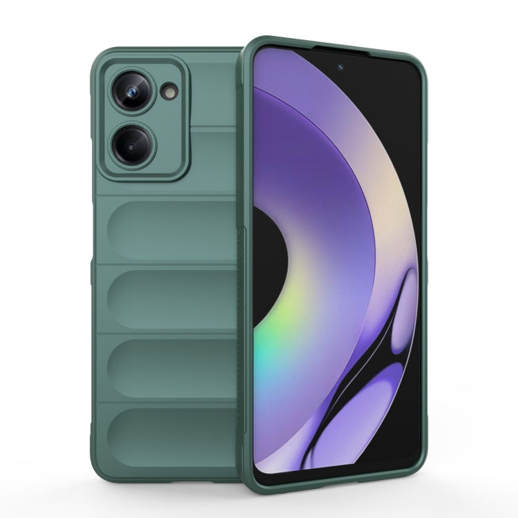 For Realme 10 Pro 5G Magic Shield TPU + Flannel Phone Case(Dark Green) - Realme Cases by buy2fix | Online Shopping UK | buy2fix