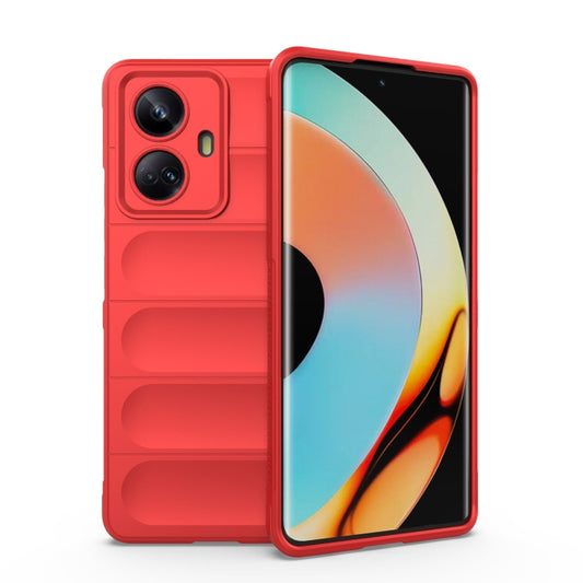 For Realme 10 Pro+ 5G Magic Shield TPU + Flannel Phone Case(Red) - Realme Cases by buy2fix | Online Shopping UK | buy2fix