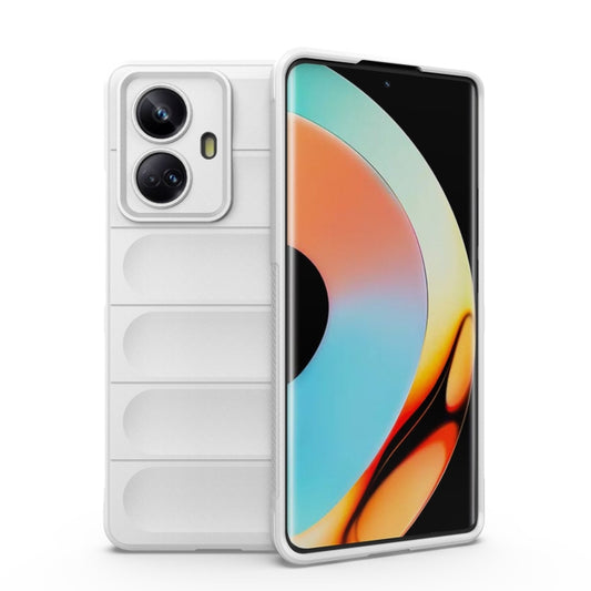 For Realme 10 Pro+ 5G Magic Shield TPU + Flannel Phone Case(White) - Realme Cases by buy2fix | Online Shopping UK | buy2fix