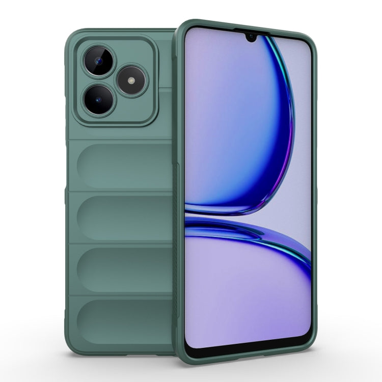 For Realme C53 4G Magic Shield TPU + Flannel Phone Case(Dark Green) - Realme Cases by buy2fix | Online Shopping UK | buy2fix