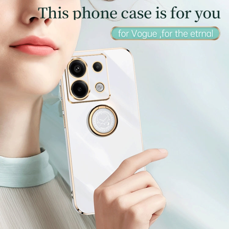 For Xiaomi Redmi Note 13 Pro XINLI Straight Edge 6D Electroplate TPU Phone Case with Ring Holder(Mint Green) - Note 13 Pro Cases by XINLI | Online Shopping UK | buy2fix