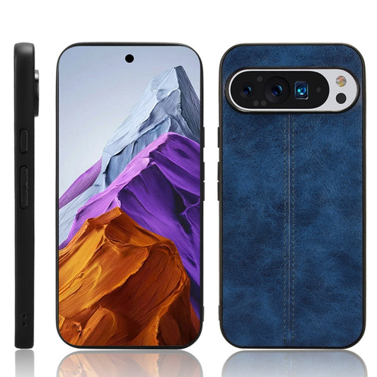 For Google Pixel 9 Sewing Cow Pattern Skin PC + PU + TPU Phone Case(Blue) - Google Cases by buy2fix | Online Shopping UK | buy2fix