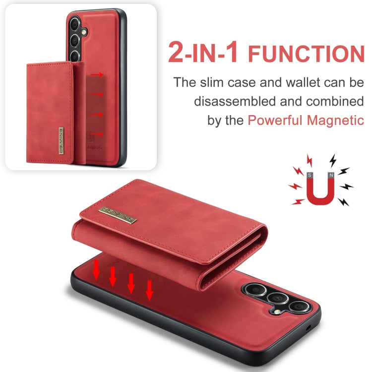 For Samsung Galaxy S24 5G DG.MING M1 Series 3-Fold Multi Card Wallet + Magnetic Phone Case(Red) - Galaxy S24 5G Cases by DG.MING | Online Shopping UK | buy2fix